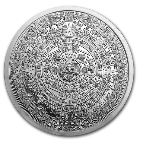 5 Oz Silver Round Aztec Calendar